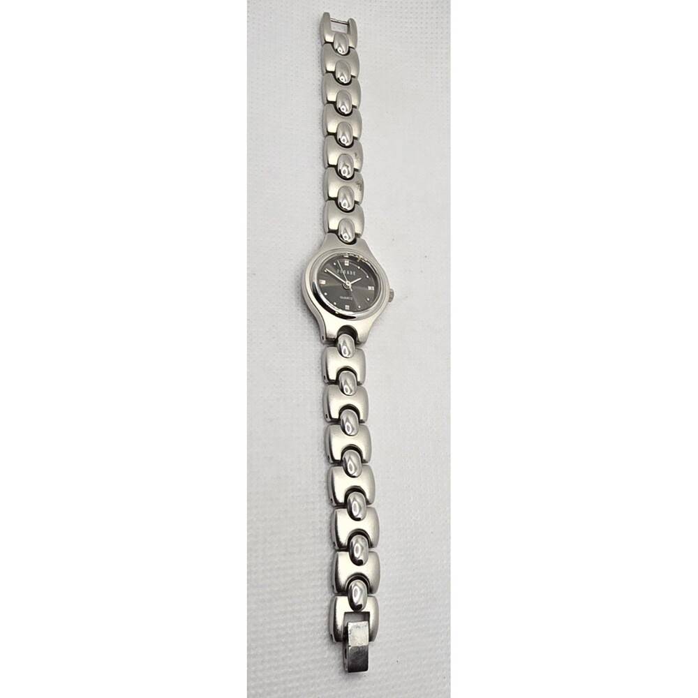 Women's Decade Round Black Dial Silver Tone Case Bracelet Band Quartz Watch 04 - Picture 6 of 9